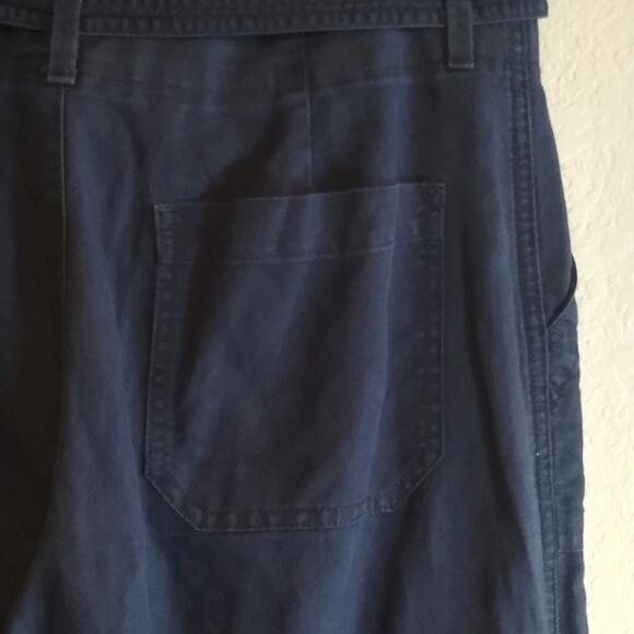 GAP D&R Wide Leg Self Tie Uniform Linen Cotton Navy Blue Trousers Pants 6 2017 - Picture 4 of 16